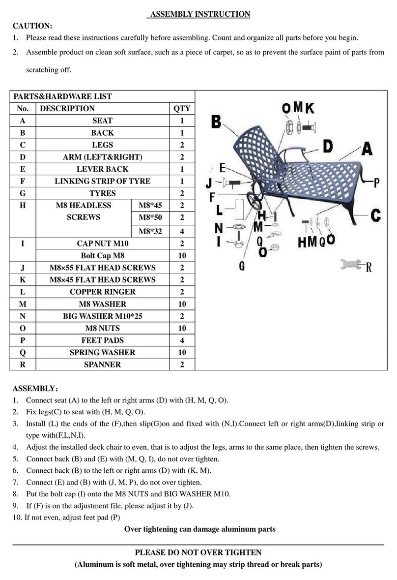 BELLAGIO Cast Aluminium Lounger 881.42.001.16 Assembly instructions