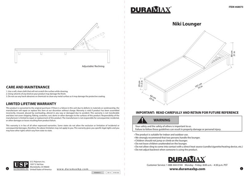 Dura-Max Niki Lounger 68073 Assembly instruction Dura-Max Niki Lounger 68073 Assembly instruction