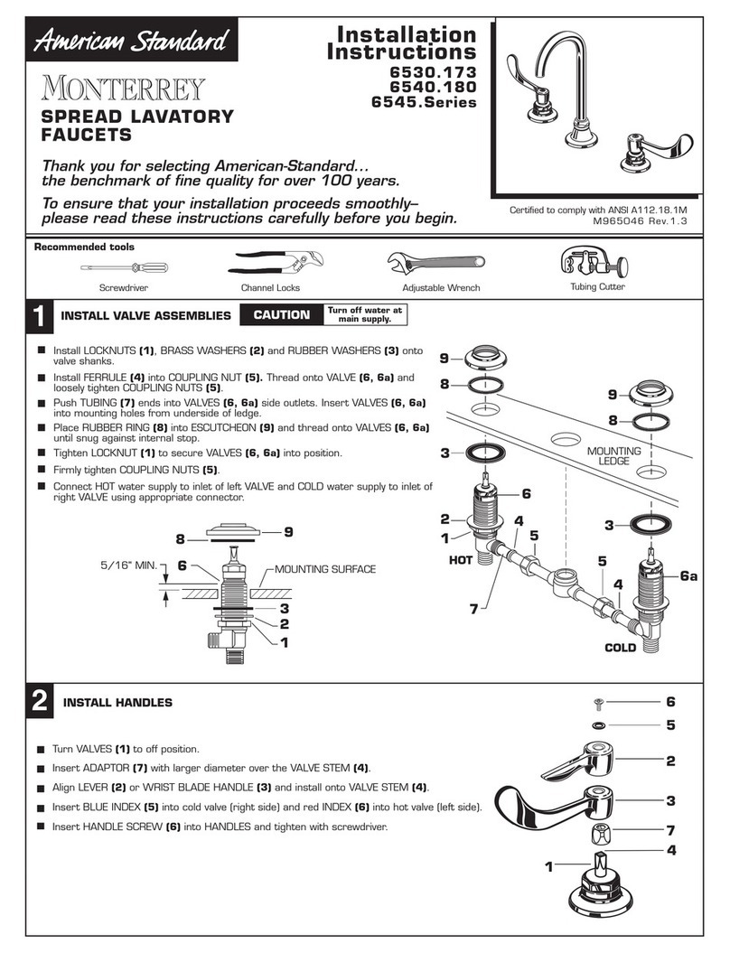 American Standard MONTERREY 6545 Series installation instructions
