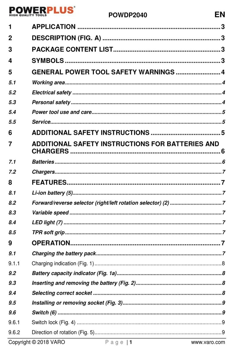 VARO POWERPLUS POWDP2040 manual