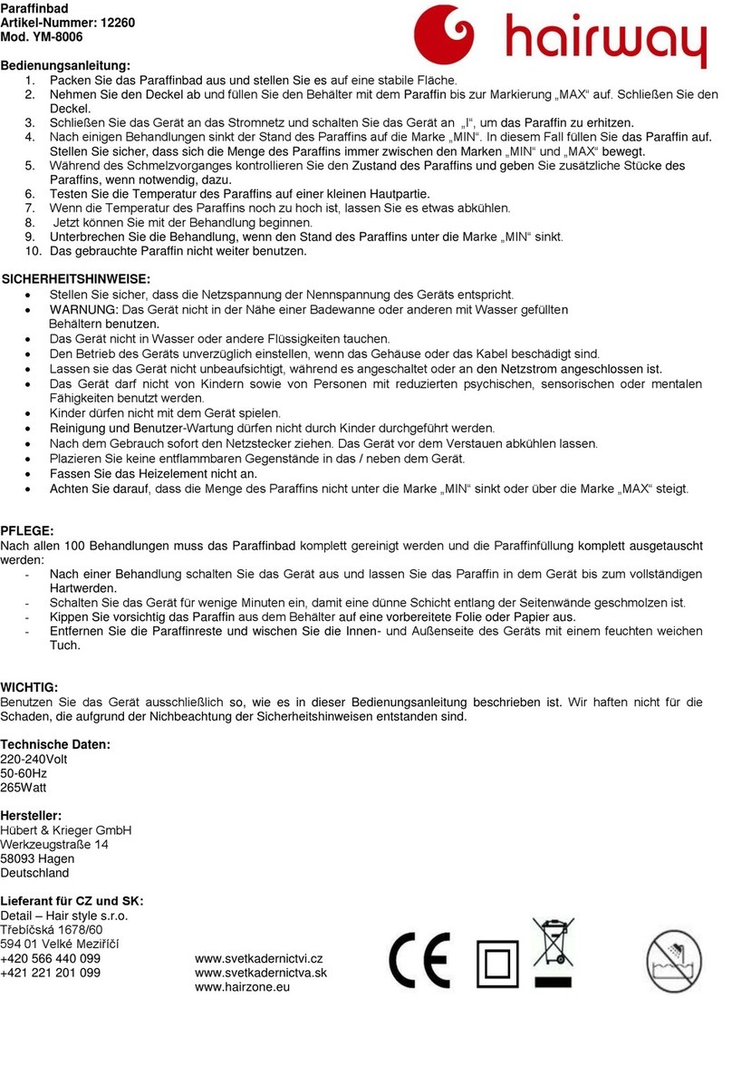 hairway YM-8006 user manual