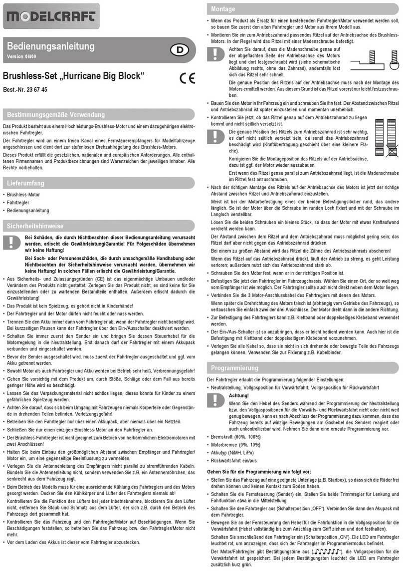 ModelCraft Hurricane Big Block User manual