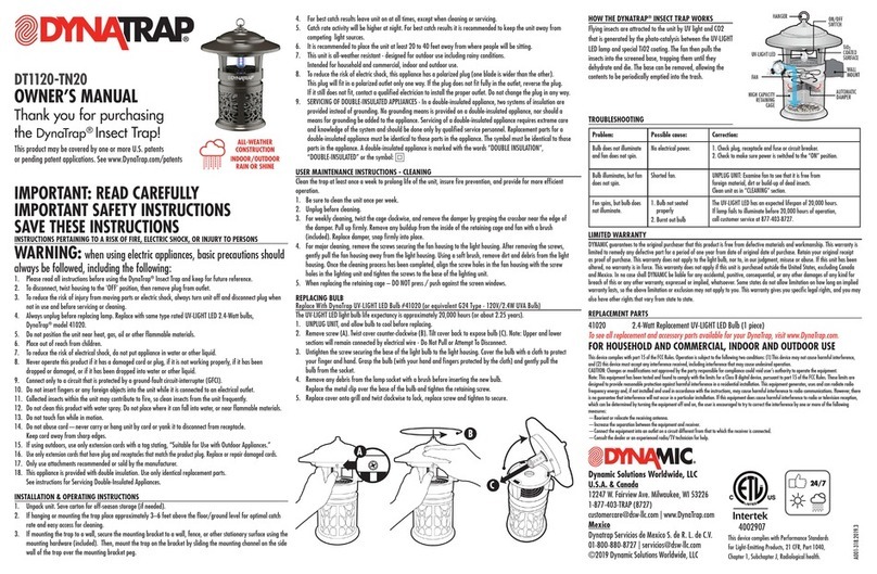 DynaTrap DT1120-TN20 User manual