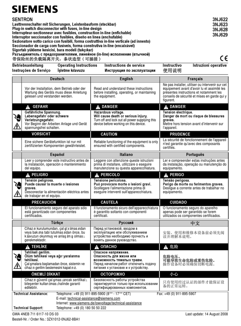 Siemens SENTRON 3NJ622 User manual