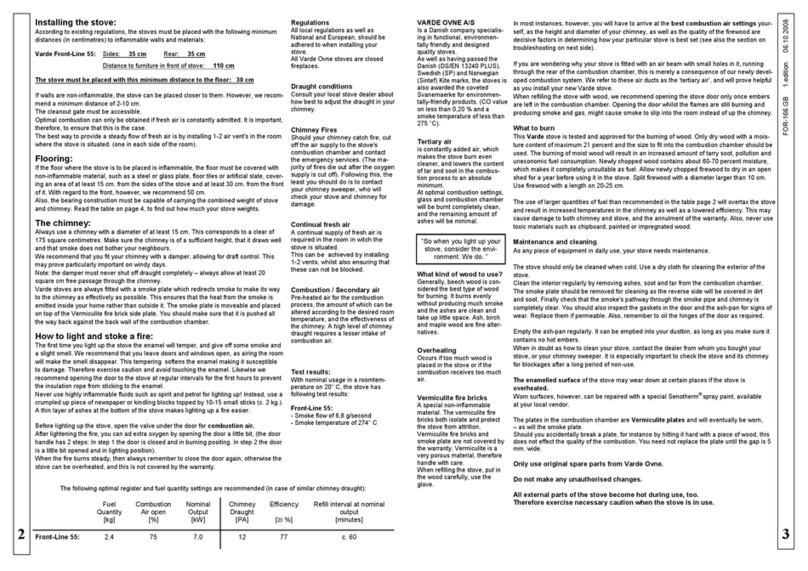 VARDE OVNE Front-Line 55 User manual