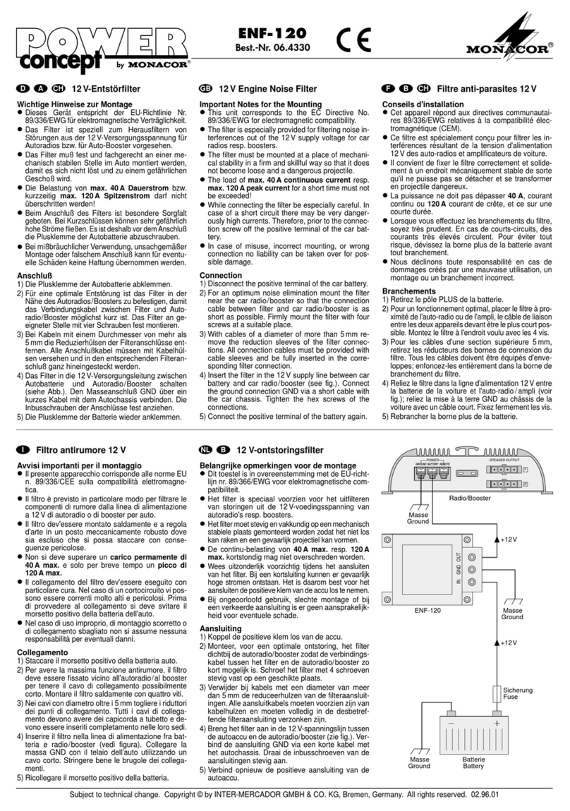 Monacor Power Concept ENF-120 manual