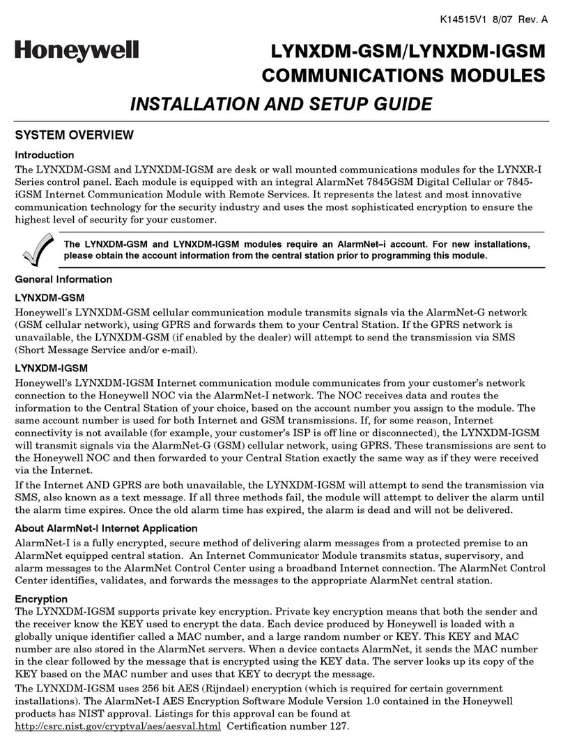 Honeywell LYNXDM-GSM Assembly instructions