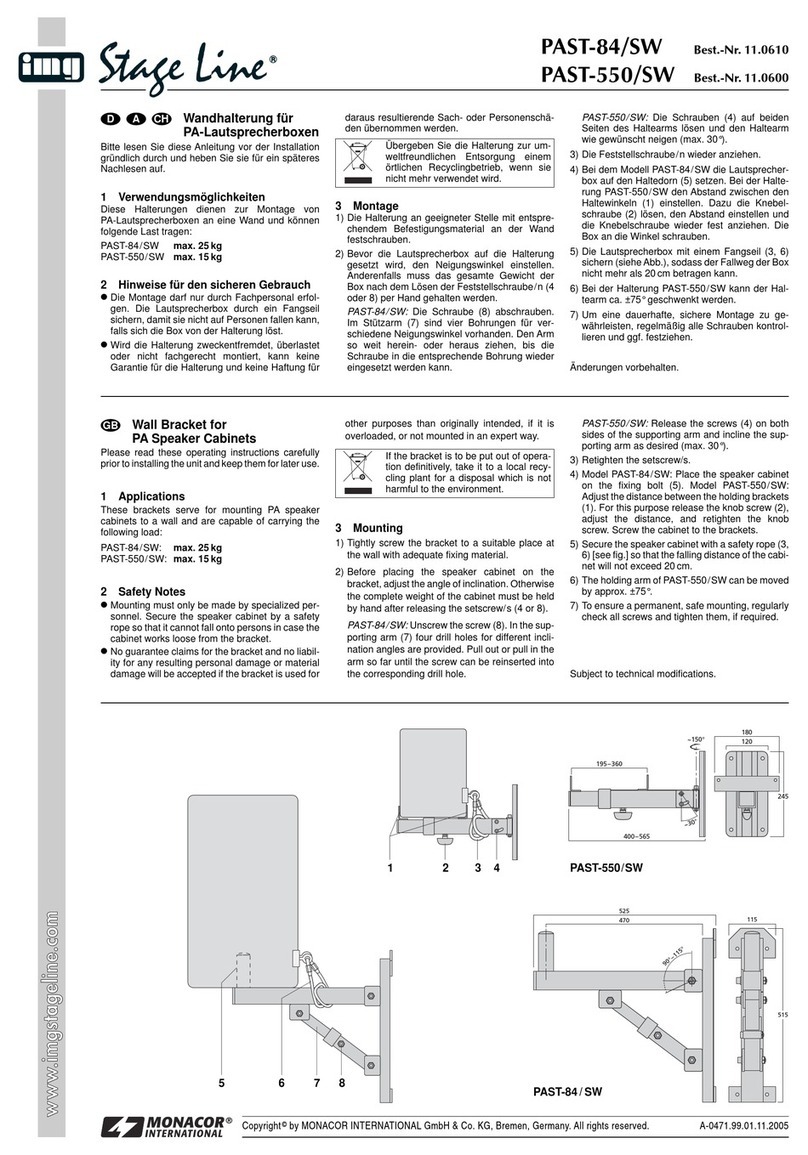 Monacor IMG STAGELINE PAST-84/SW operating instructions