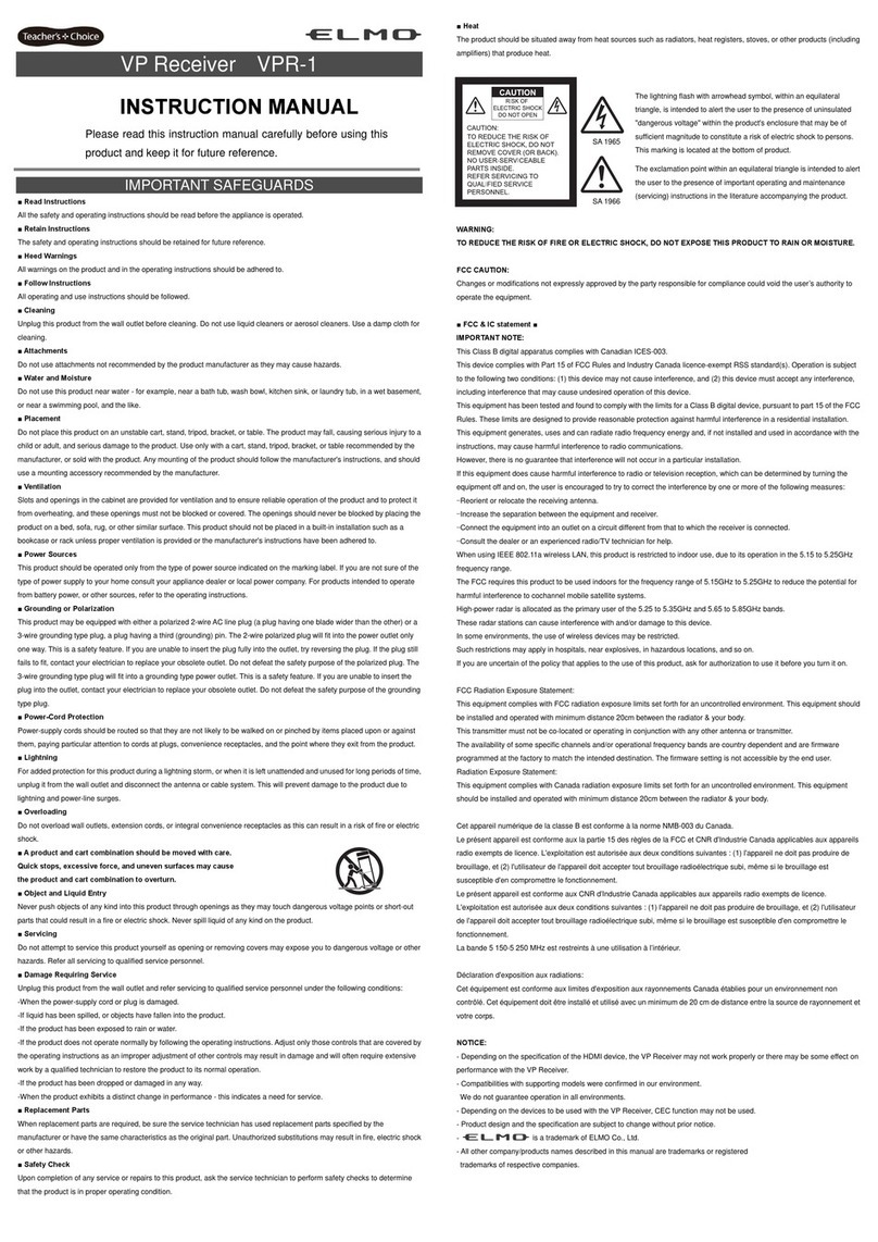 Elmo VPR-1 instruction manual