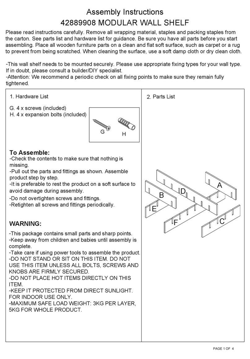 KMART MODULAR WALL SHELF 42889908 User manual