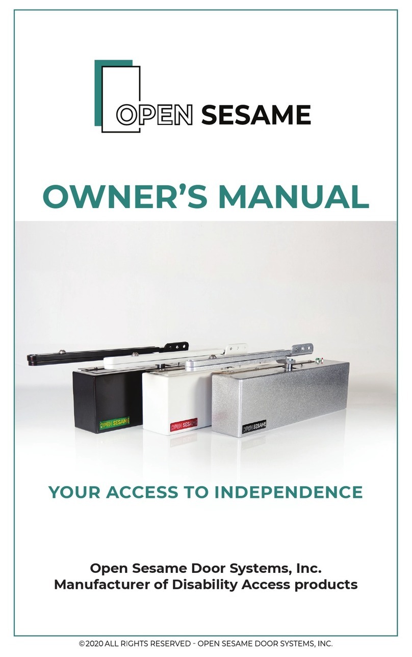 Open Sesame Door Systems 133 owner's manual