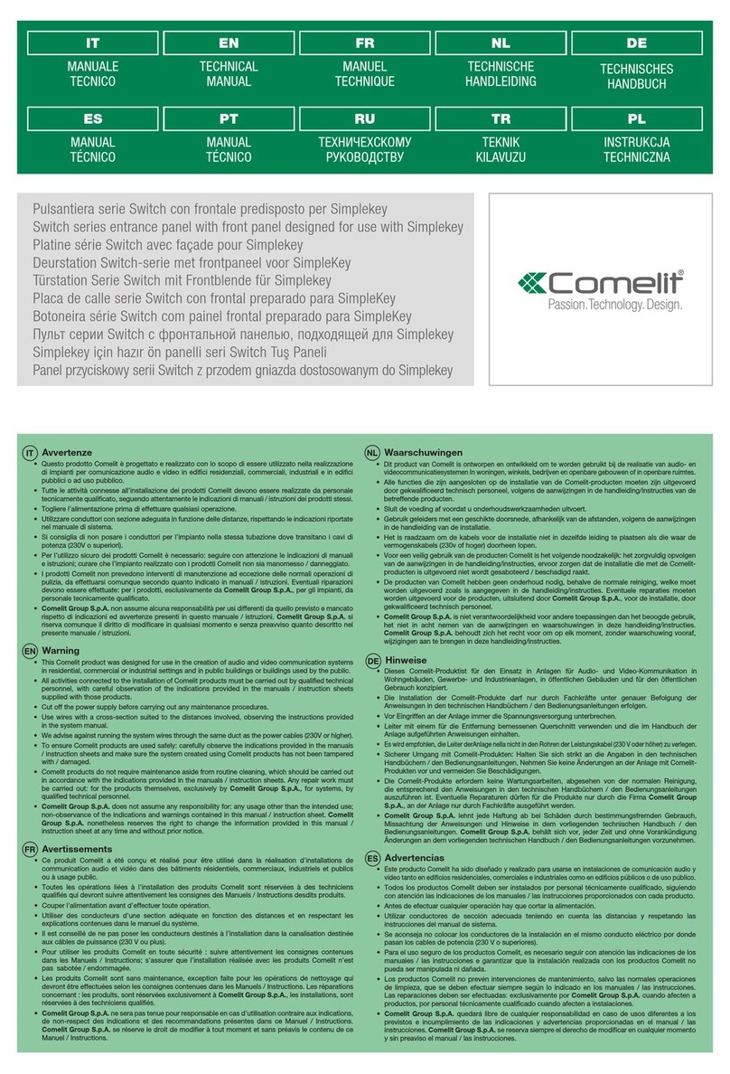 Comelit IX9150 Technical manual