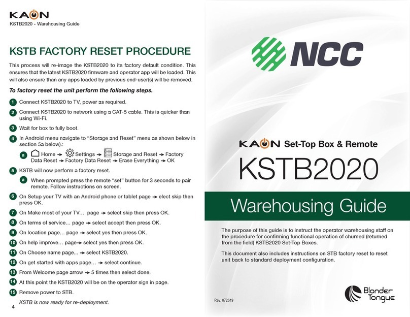 Blonder tongue Pioneer iVideo KAON KSTB2020 Warehousing Guide
