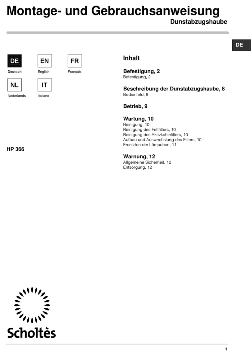 SCHOLTES HP 366 Instruction on mounting and use