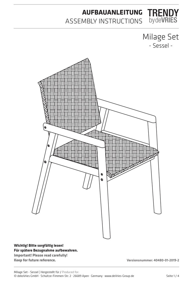 deVRIES Trendy Milage Set Sessel Assembly instructions deVRIES Trendy Milage Set Sessel Assembly instructions