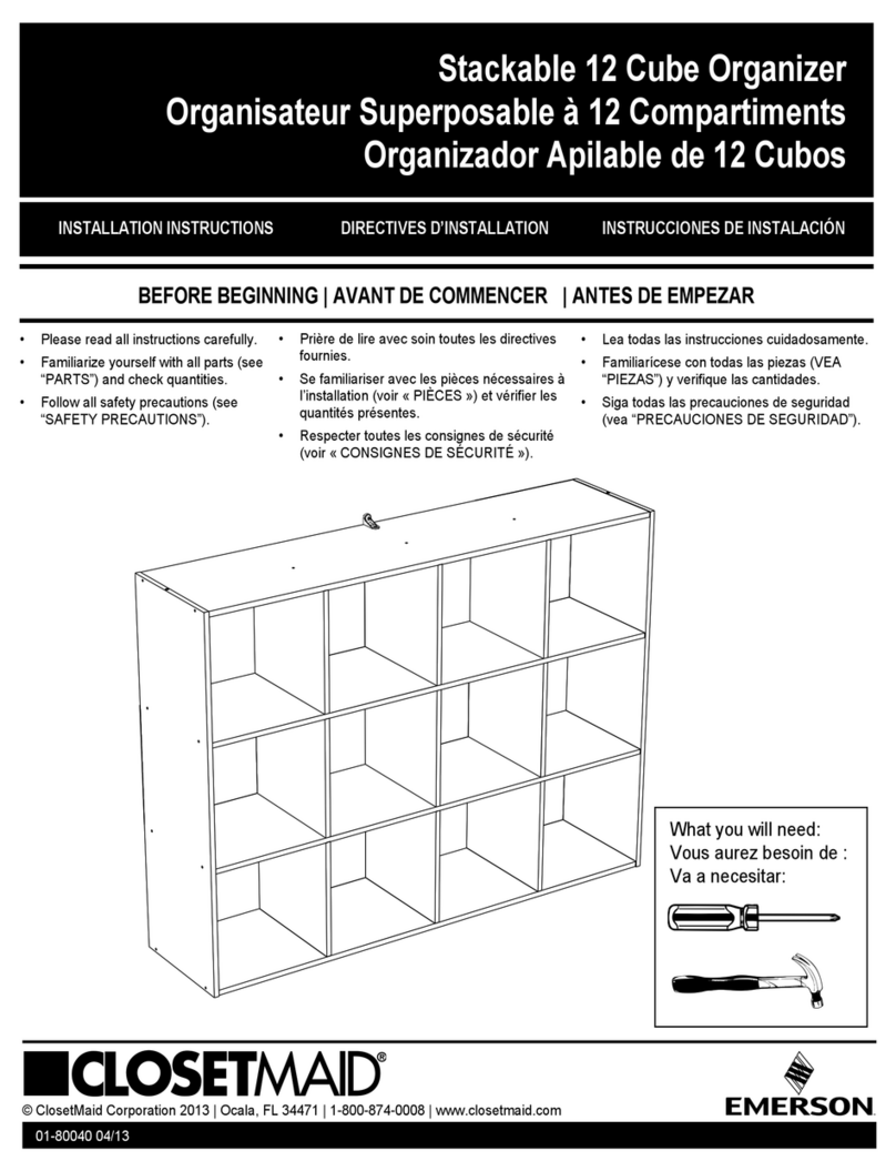 Emerson ClosetMaid Stackable 12 Cube Organizer installation instructions