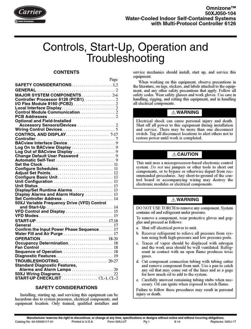 Carrier Omnizone 50XJ050 Controls, Start-Up, Operation and Troubleshooting
