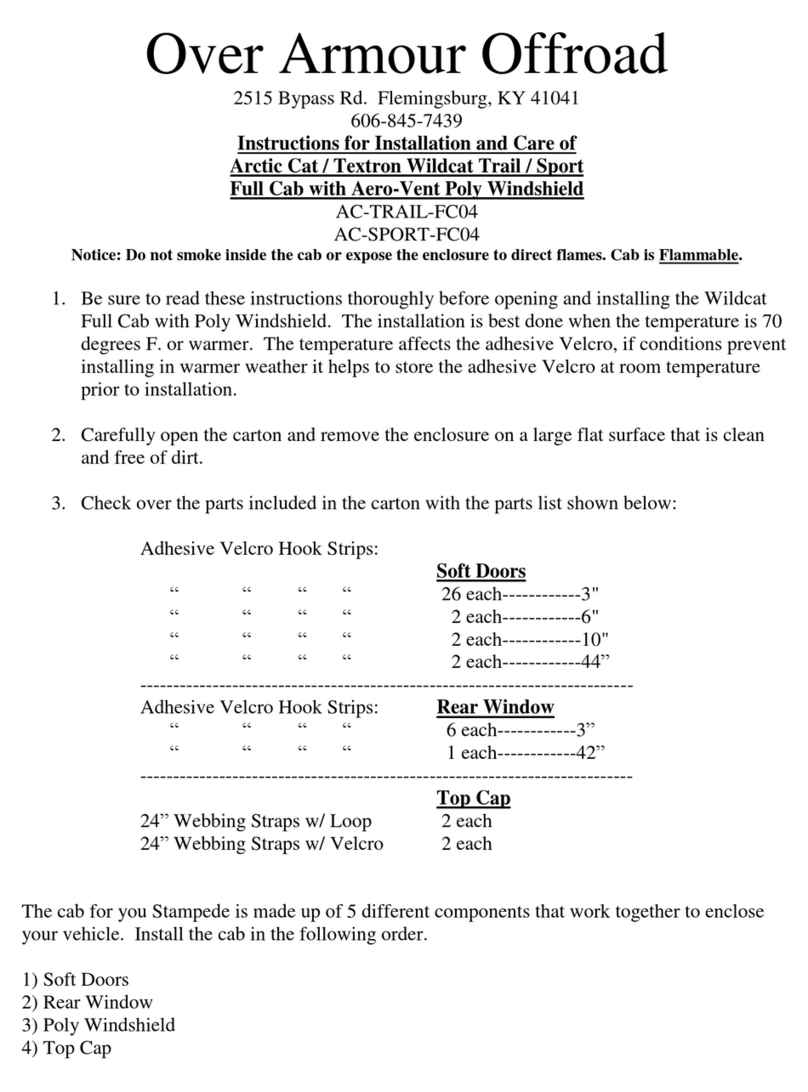 Over Armour Offroad AC-TRAIL-FC04 Instructions for Installation and Care