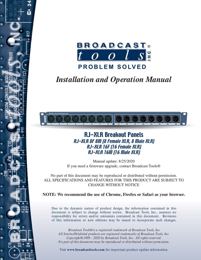 Broadcast Tools RJ-XLR Series User manual