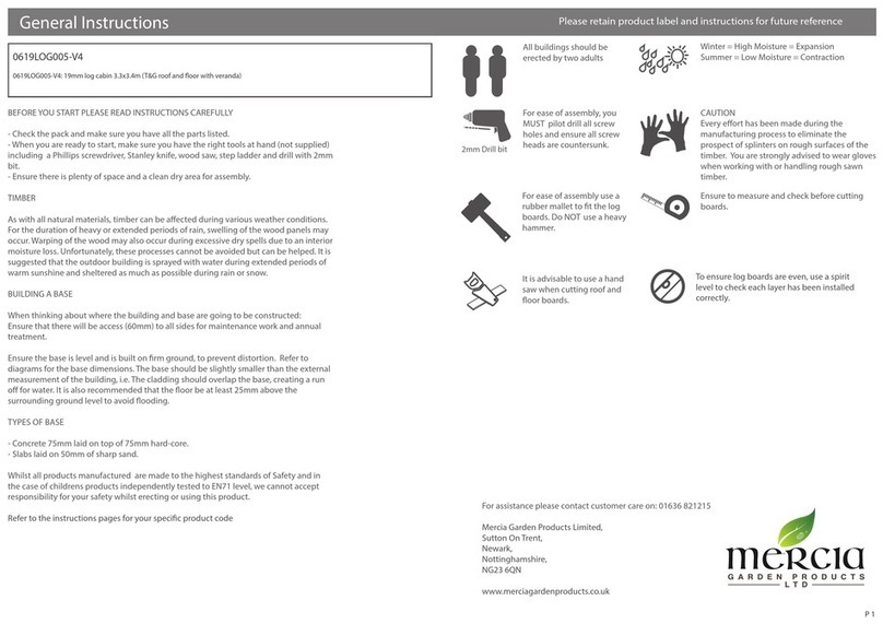 Mercia Garden Products 0619LOG005-V4 General instructions Mercia Garden Products 0619LOG005-V4 General instructions