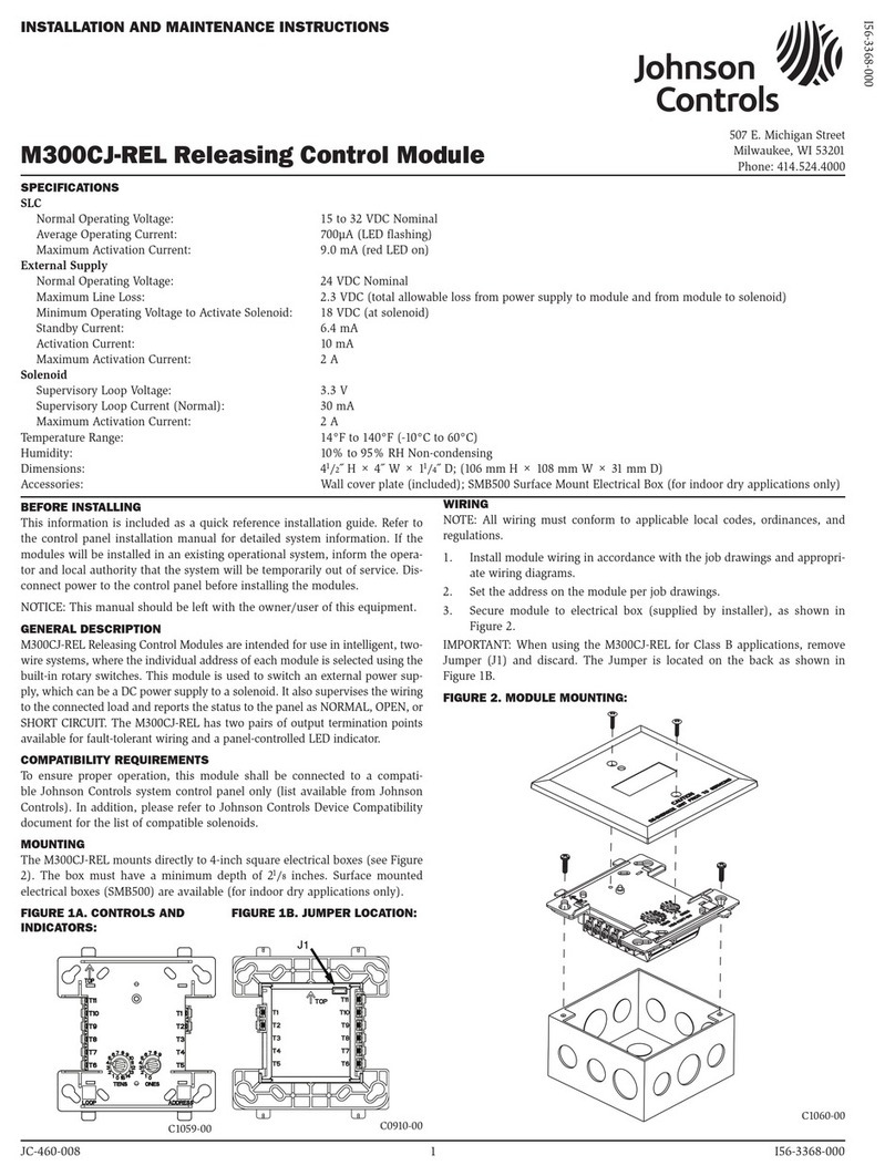 Johnson Controls M300CJ-R User manual