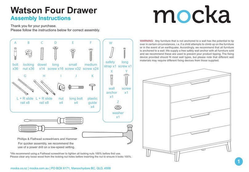 Mocka Watson Four Drawer User manual Mocka Watson Four Drawer User manual
