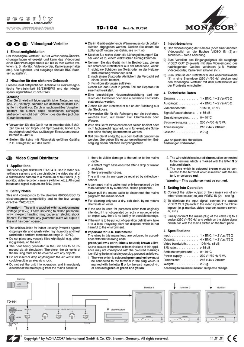 Monacor TD-104 manual