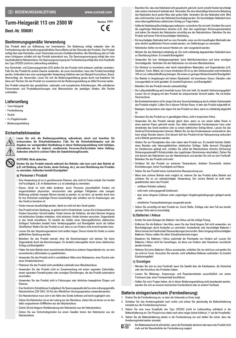 Conrad 558081 operating instructions