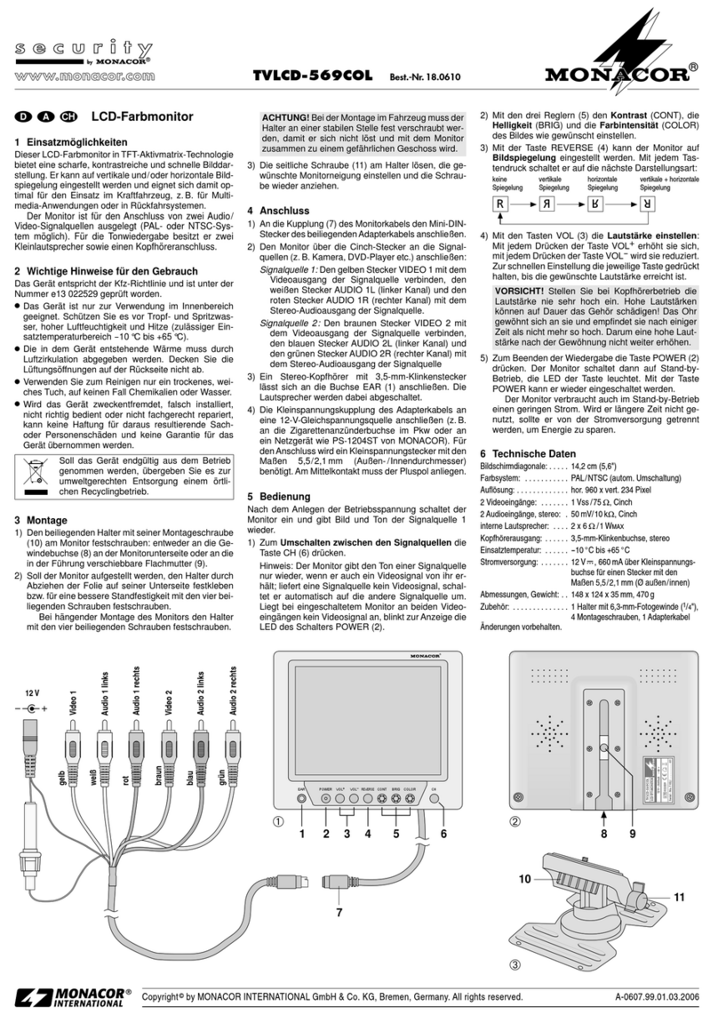 Monacor TVLCD-569COL User manual