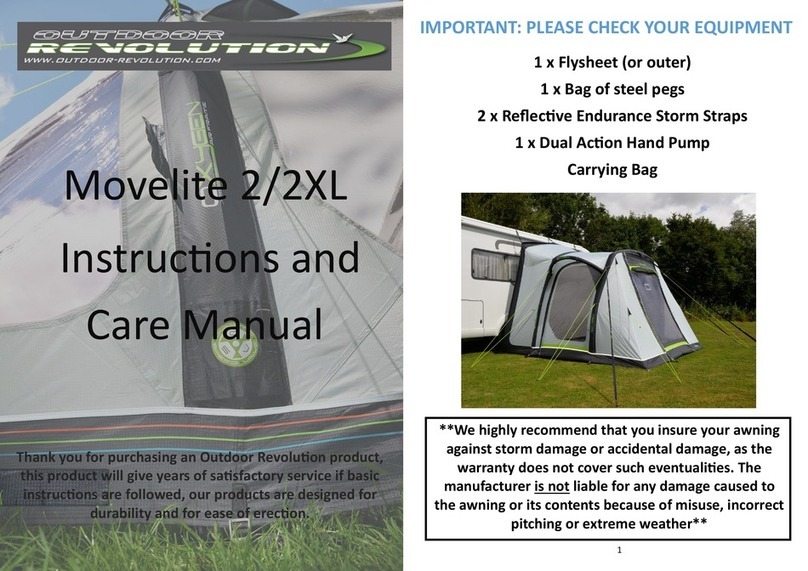 Outdoor Revolution Movelite 2 Instructions & care manual