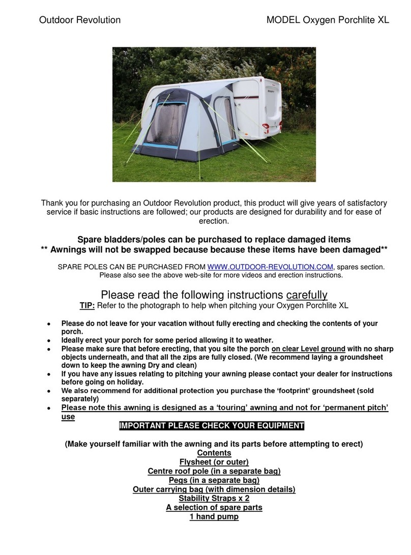 Outdoor Revolution Oxygen Porchlite XL instructions