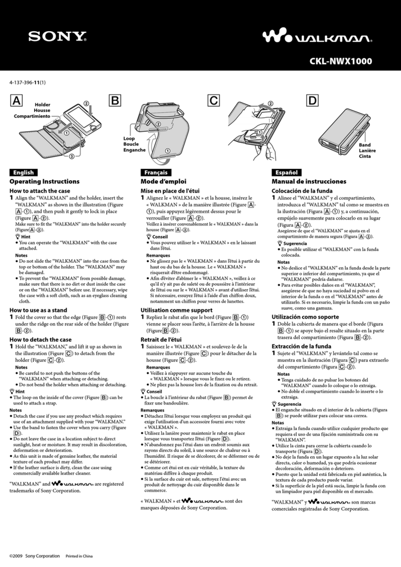 Sony WALKMAN CKL-NWX1000 User manual