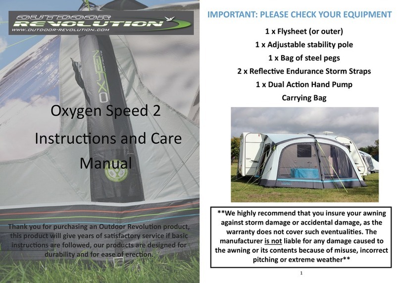 Outdoor Revolution Oxygen Speed 2 Instructions & care manual