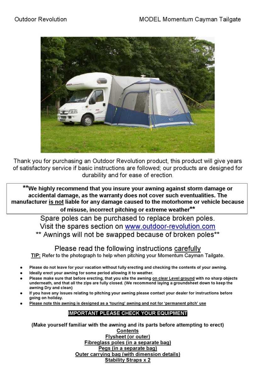 Outdoor Revolution Momentum Cayman Tailgate User manual