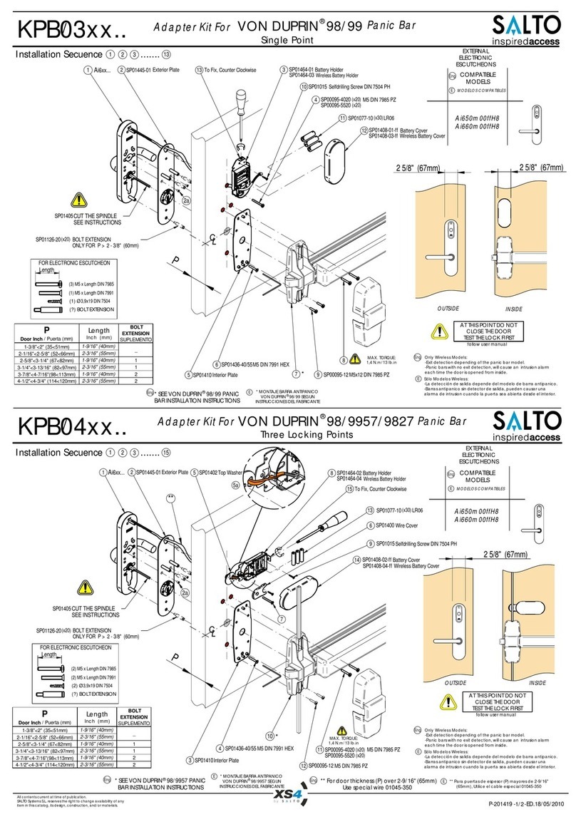 Salto KPB03 Series quick start guide