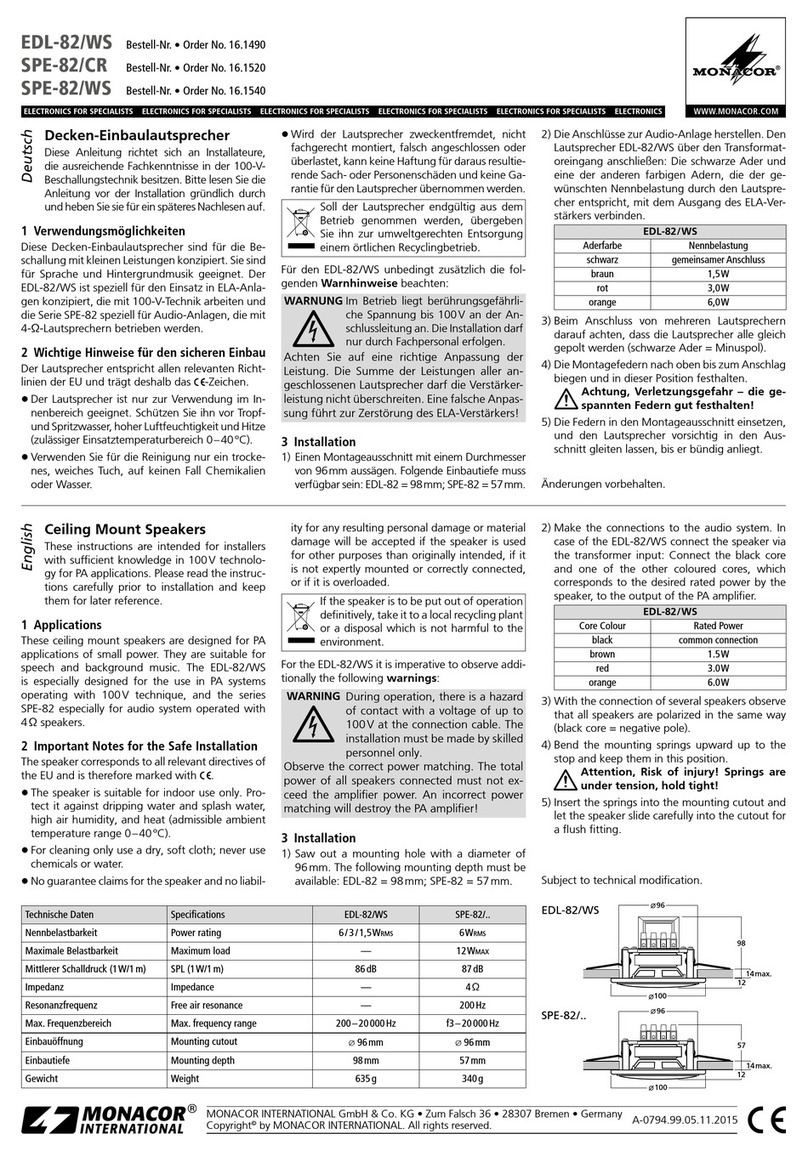 Monacor EDL-82/WS instructions