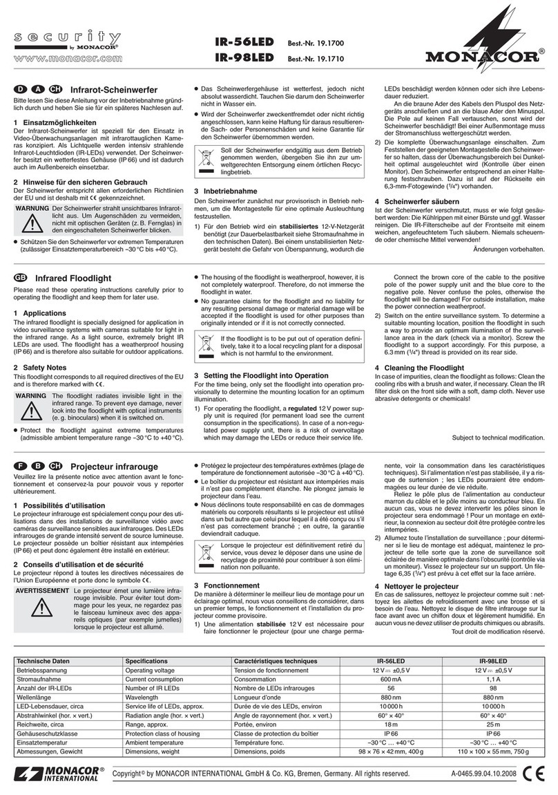 Monacor IR-56LED User manual