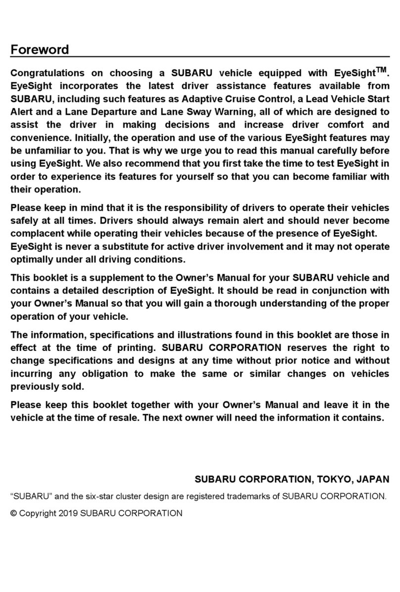 Subaru EyeSight User manual