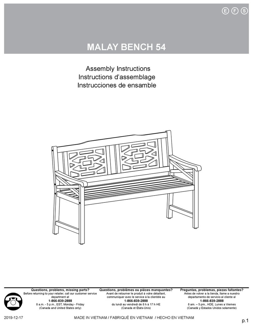 Martha Stewart MALAY BENCH 54 Assembly instructions
