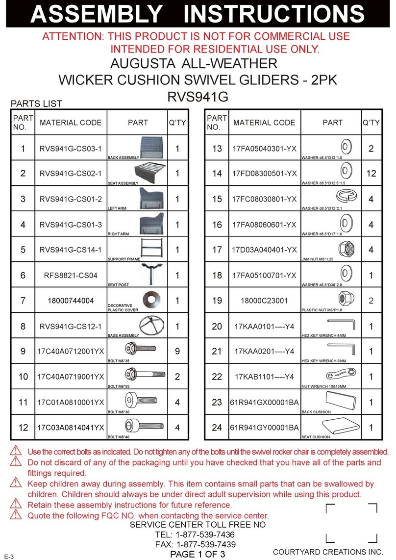 Courtyard Creations RVS941G Assembly instructions