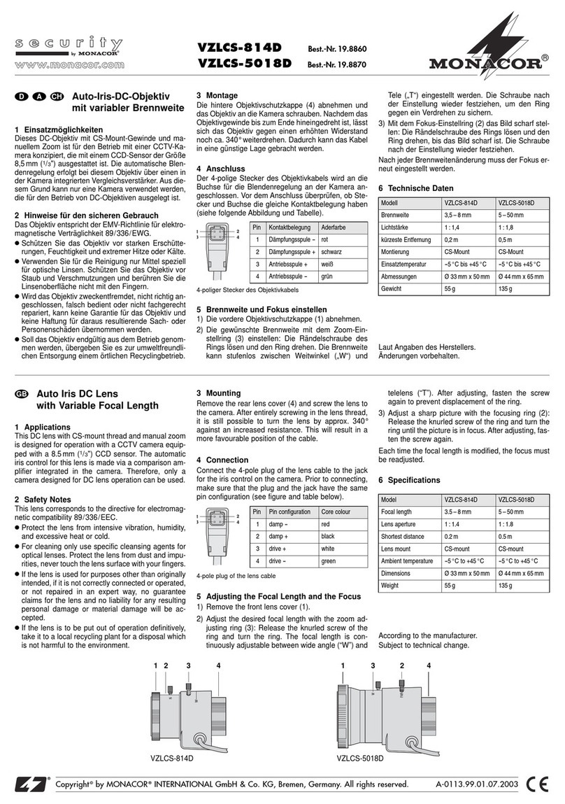Monacor VZLCS-814D User manual