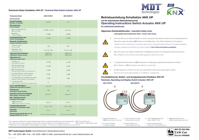 MDT Technologies AKK UP Series User manual
