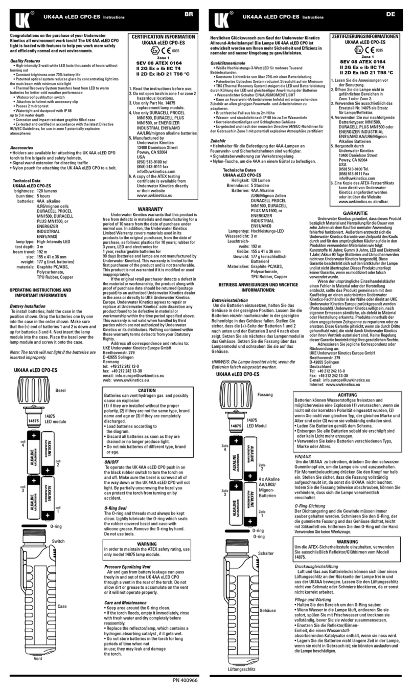 UK UK4AA eLED CPO-ES User manual