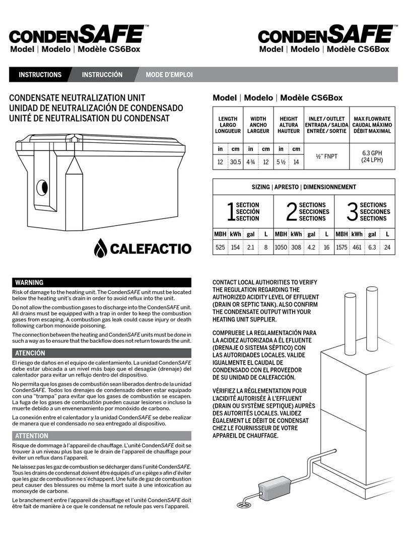 CALEFACTIO CONDENSAFE CS6Box instructions