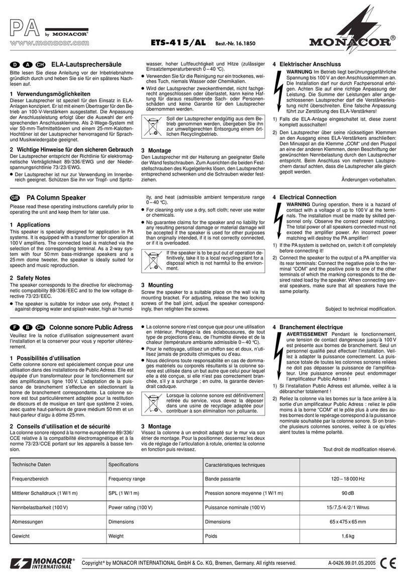 Monacor ETS-415/AL operating instructions