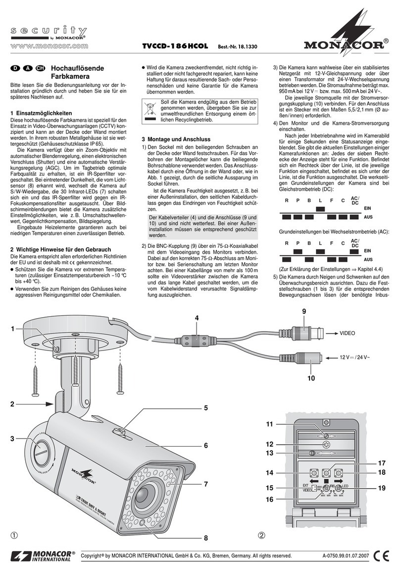Monacor TVCCD-186HCOL operating instructions