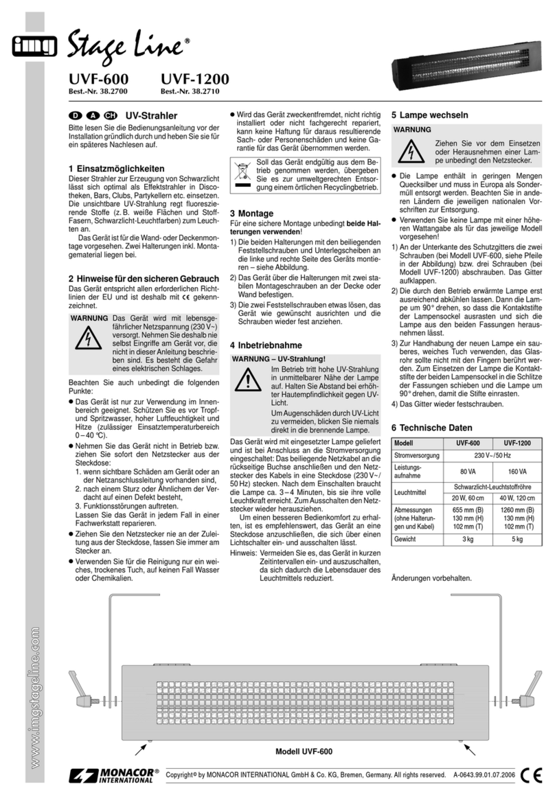 Monacor IMG STAGELINE UVF-600 operating instructions