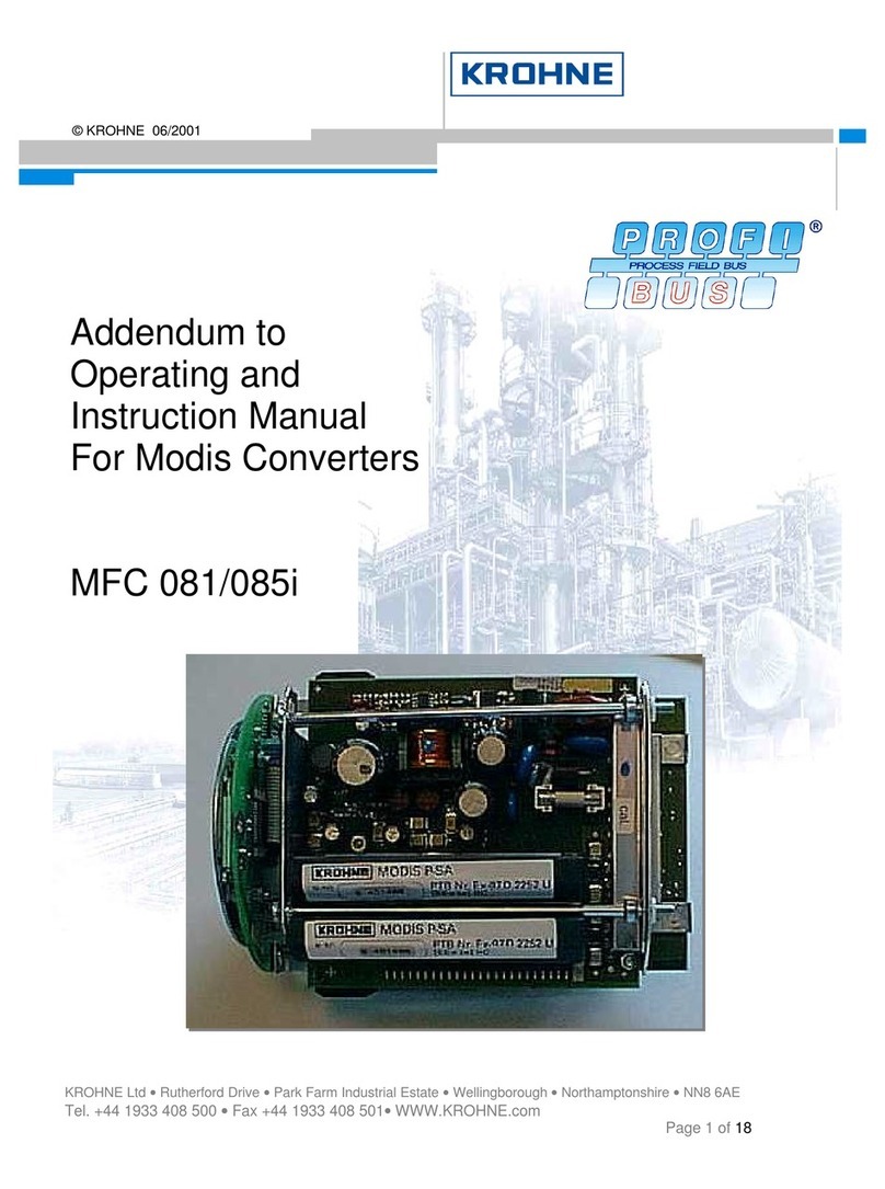 KROHNE MFC 081 Addendum to Operating and Instruction Manua