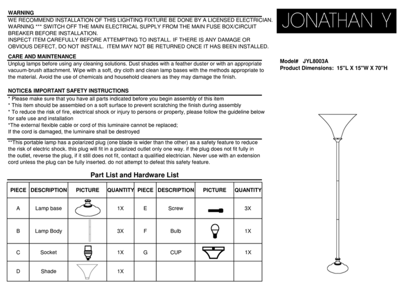 JONATHAN Y Traditional JYL8003A User manual JONATHAN Y Traditional JYL8003A User manual