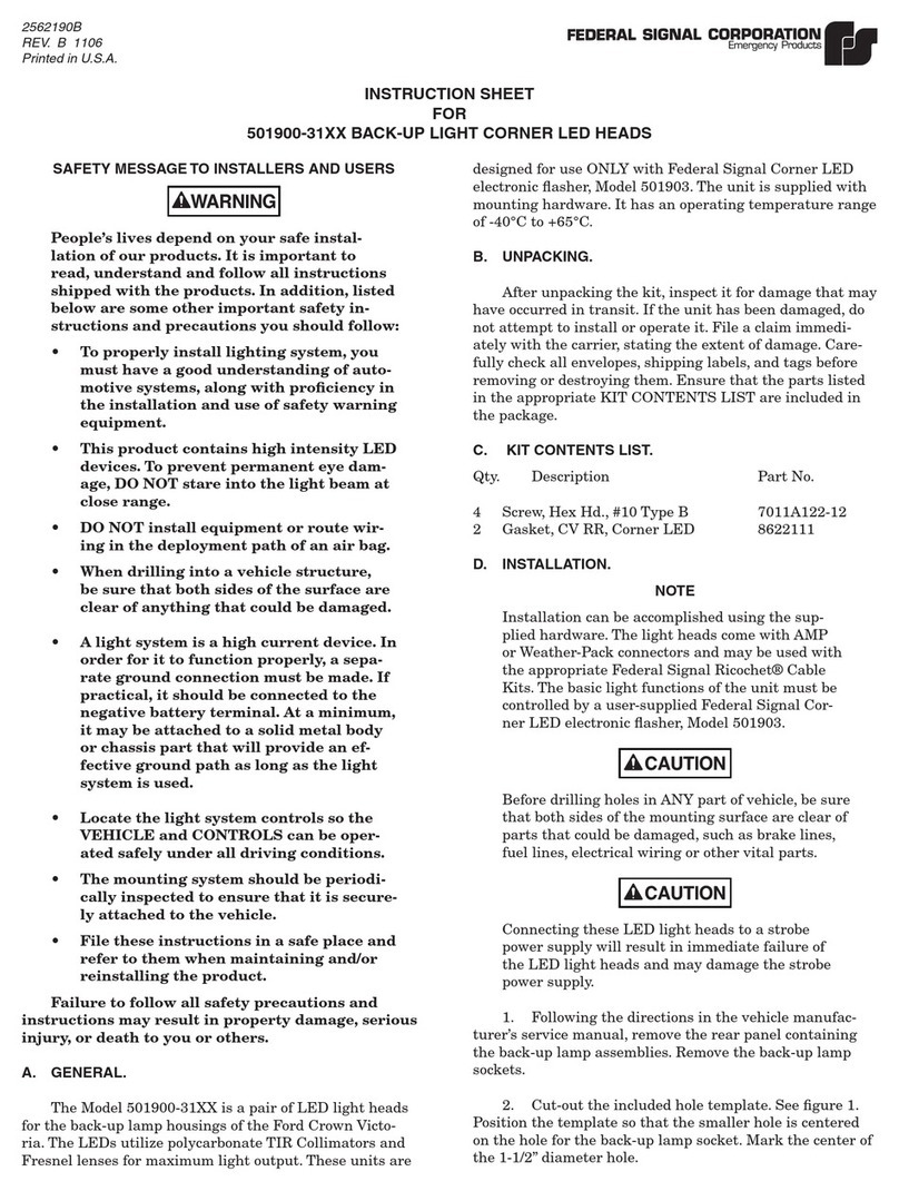 Federal Signal Corporation 501900-31XX User manual